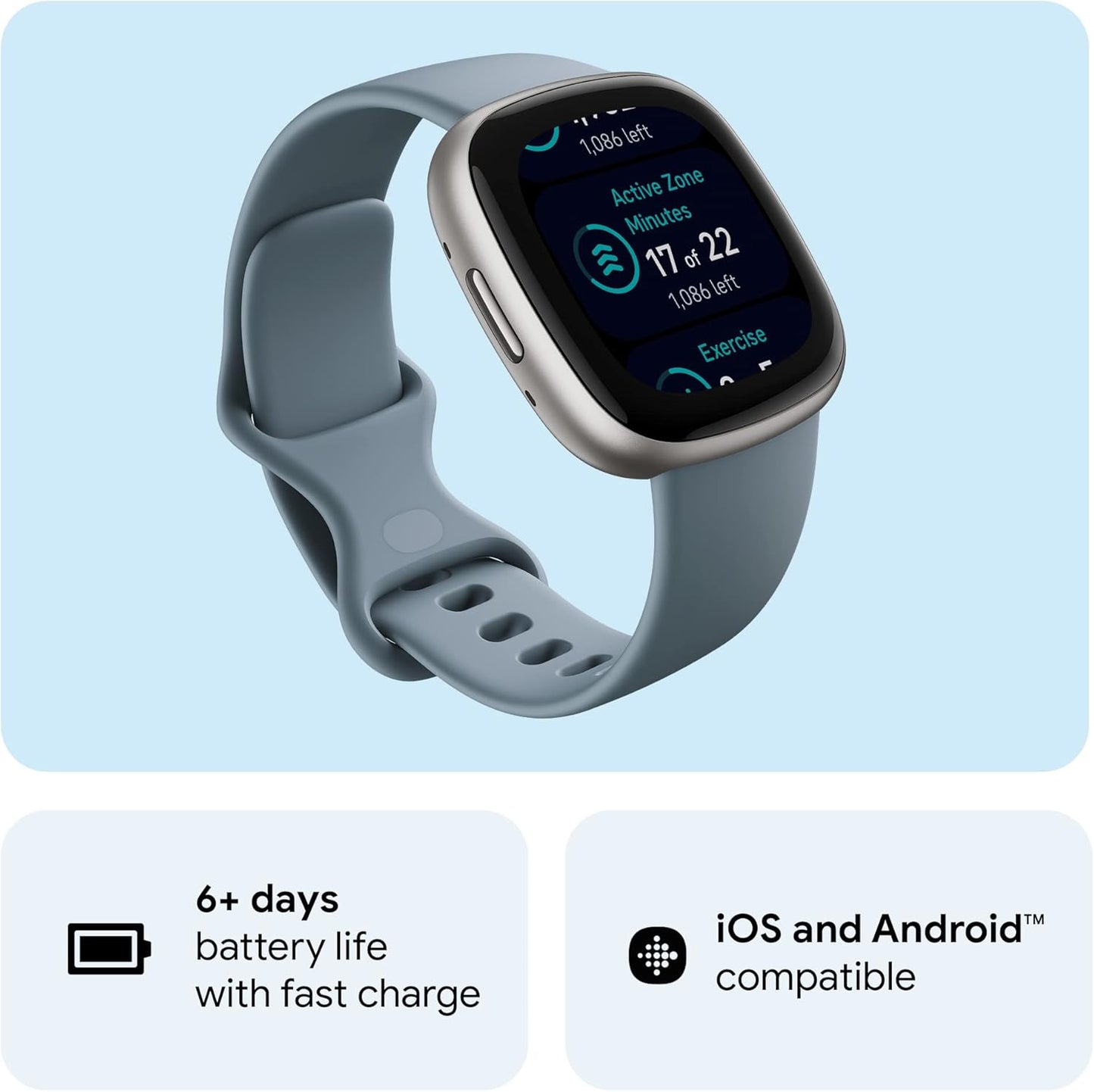 Smartwatch Versa 4: Advanced Fitness Smartwatch with Built-in GPS + 24/7 Heart Rate, Daily Readiness Score, 40+ Exercise Modes, Sleep & Stress Tracking | 1-Year Warranty, 14-Day Hassle-Free Returns